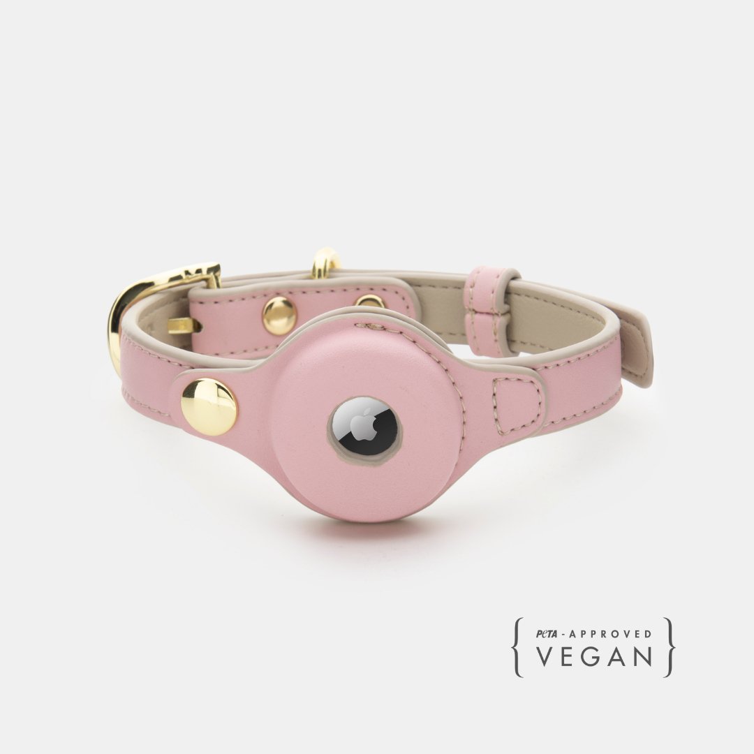 AirTag Vegan Leather Dog Collar | Stylish & Trackable