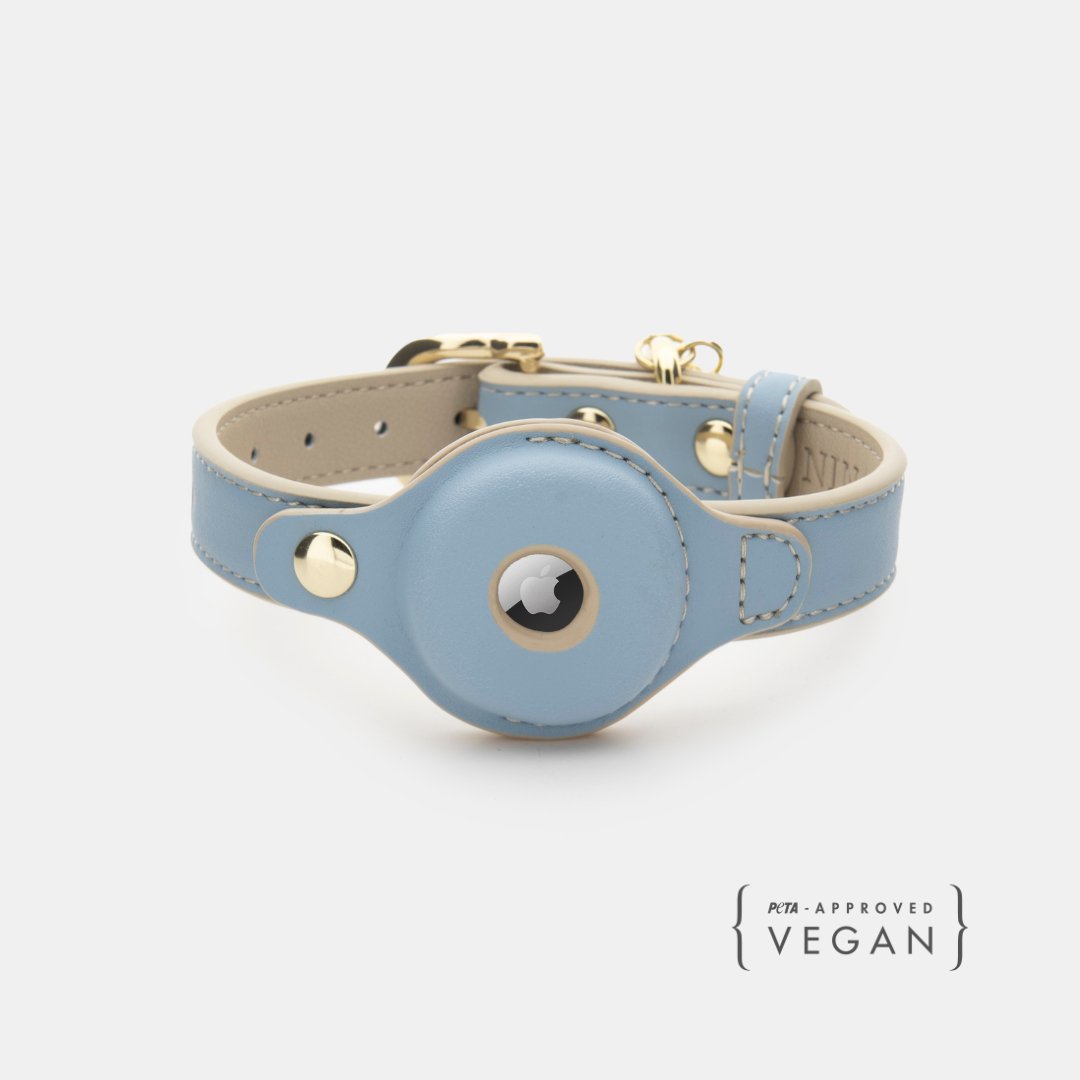 AirTag Vegan Leather Dog Collar | Stylish & Trackable